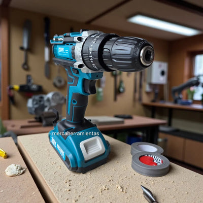 Taladro Inalámbrico Prtool Tab36m Con Accesorios 10mm Azul - Azul - 50hz60hz