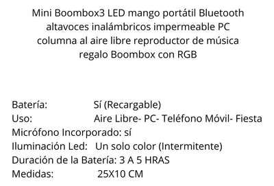 Mini Parlante Bafle Bluetooth Boombox3 Impermeable Negro 30w