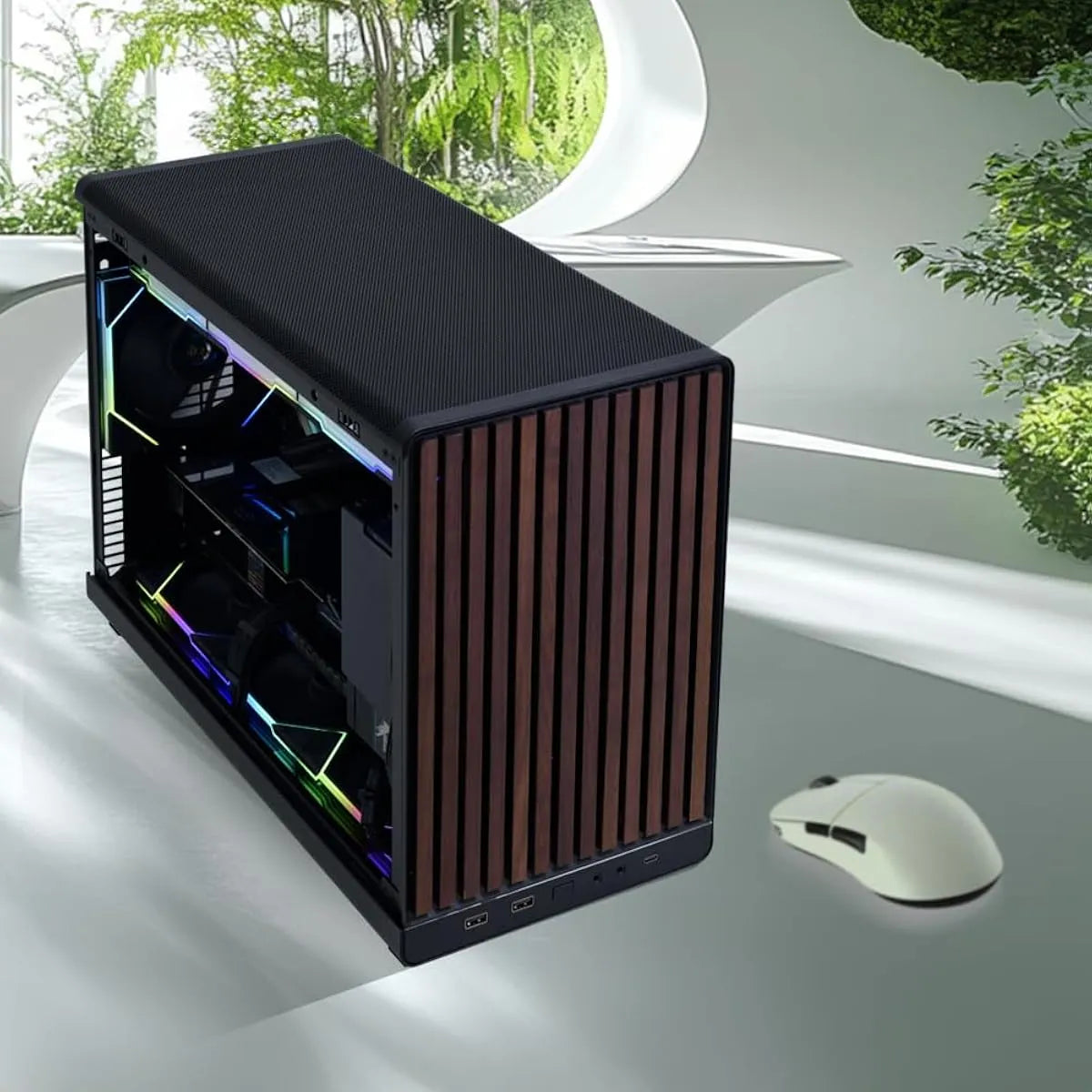 Caja Pc Lian Li A3x Micro Atx Madera Negra
