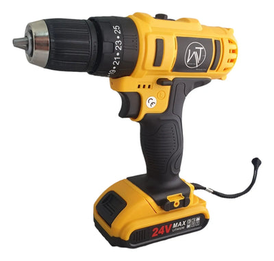 Taladro Percutor Inalambrico Wt Mandril 3/8 Color Amarillo Frecuencia 60Hz