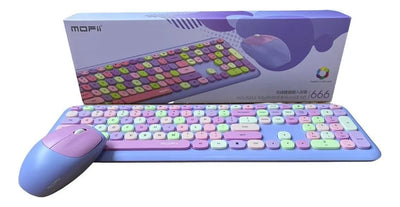 Mofii 666 Teclado Ratón Combo Inalámbrico 2,4 G Color Mixto