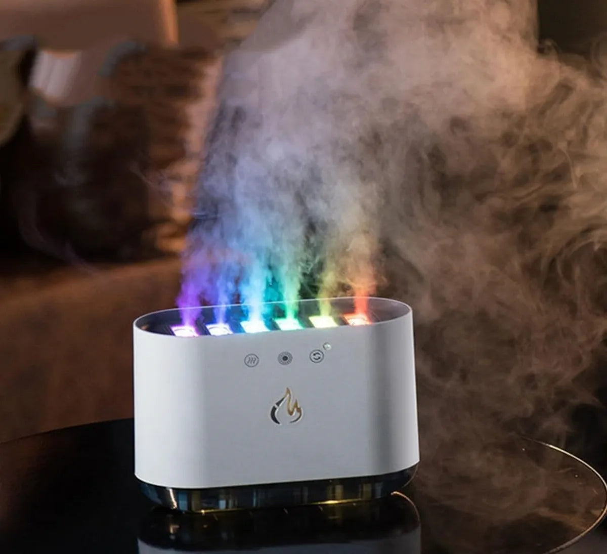 Humidificador Difusor Aroma 900ml Luz Rgb Movimiento Ritmico - Blanco