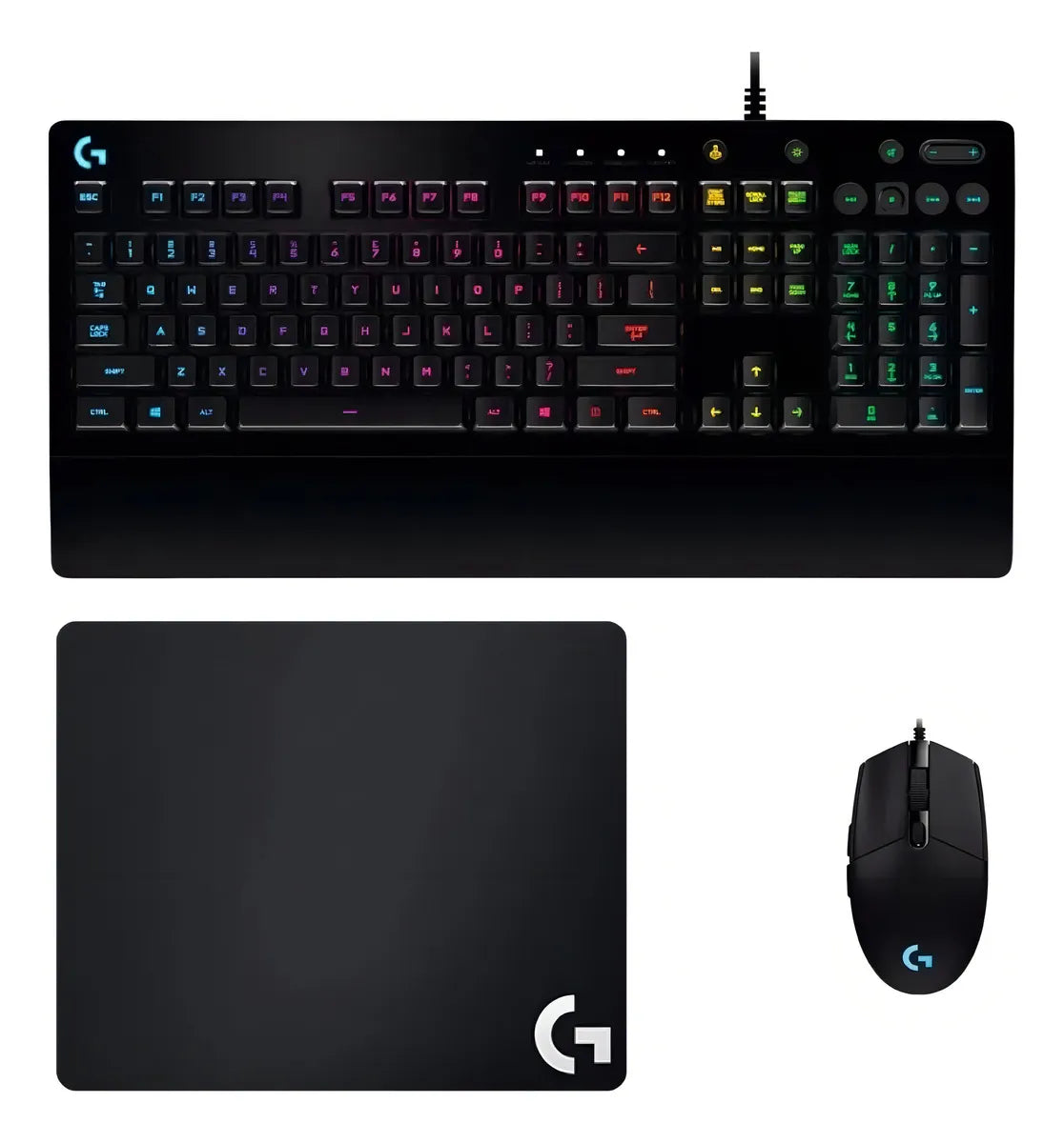 Logitech Gaming: Teclado G213 + Mouse G203 + Pad Mouse G240 Mouse Lightsync Teclado Negro