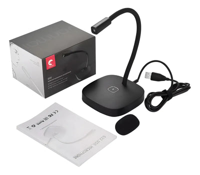 Micrófono de escritorio para pc notebook profesional color blanco G22 Seisa