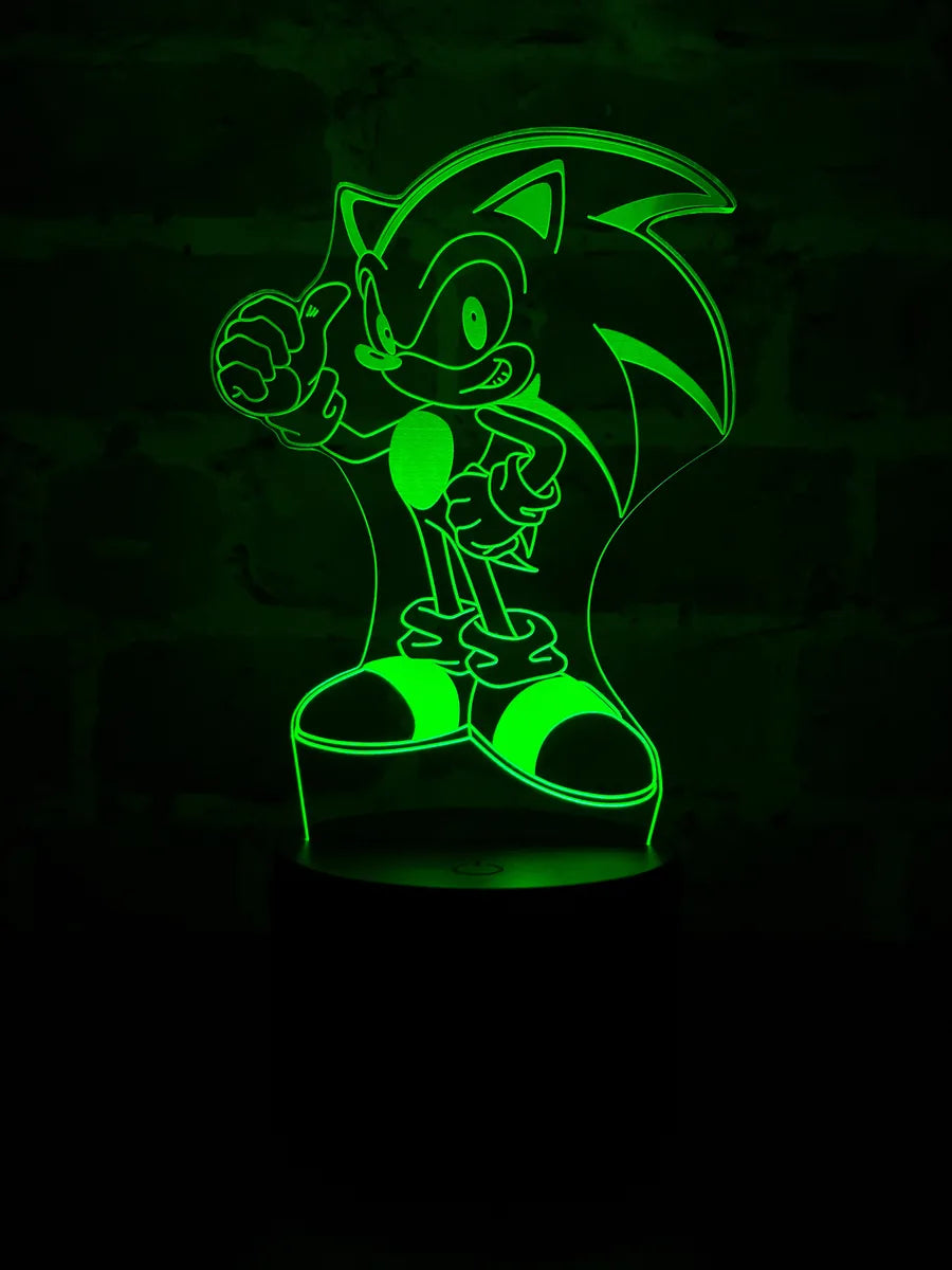 Lámpara De Noche Led Sonic Holograma Decoración Regalo Negro