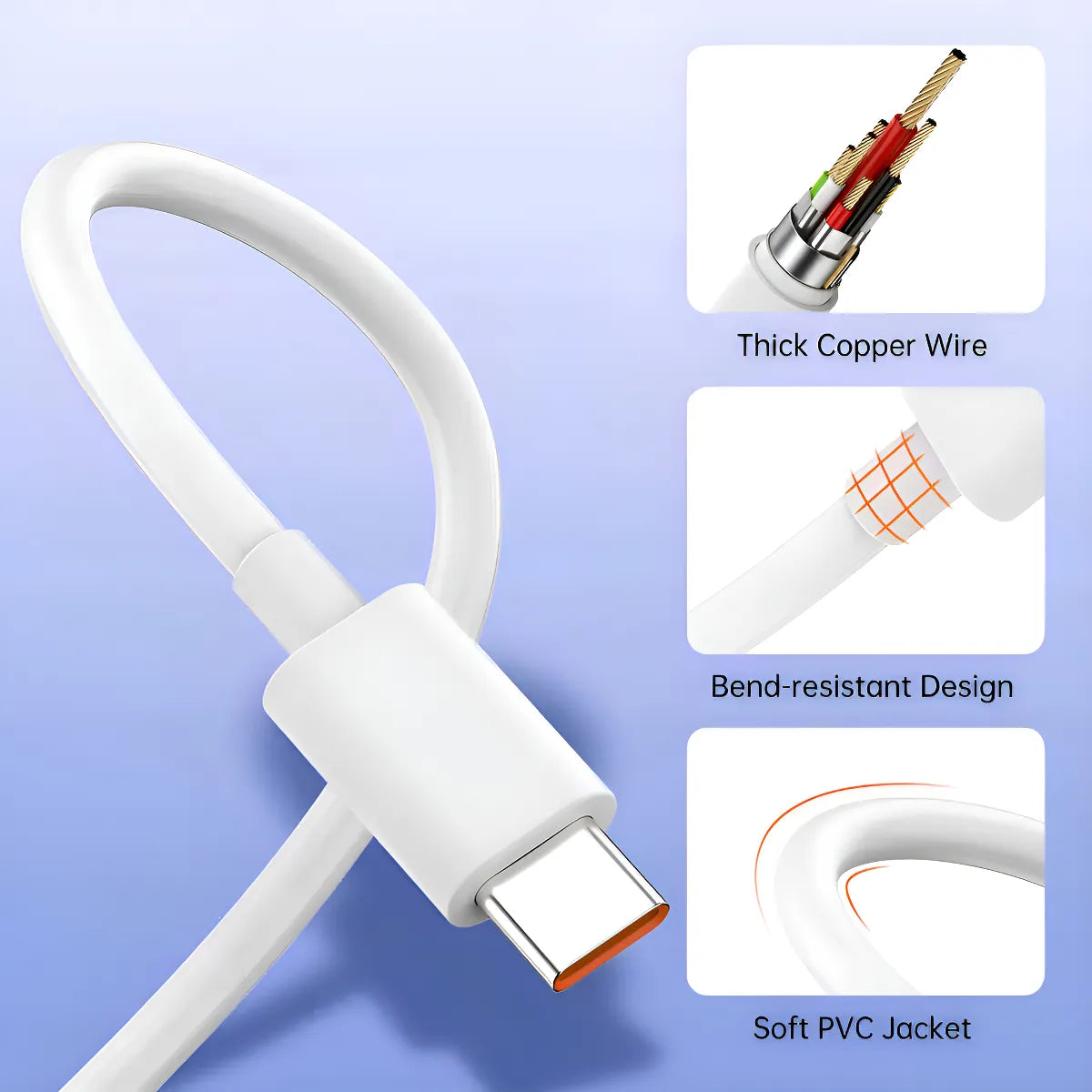 Cargador Turbo 120w + Cable Para Xiaomi Redmi Teléfono Cargador 120w Rápido Cargador Color Blanco