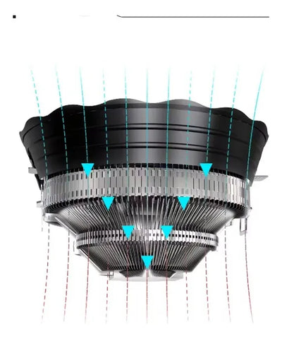 Disipador De Calor De Ventilador De Cpu Rgb Led Para Intel Negro