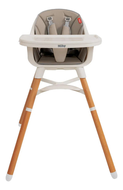 Silla Alta 4 En 1 Para Bebé Ajustable Con Bandeja Gris