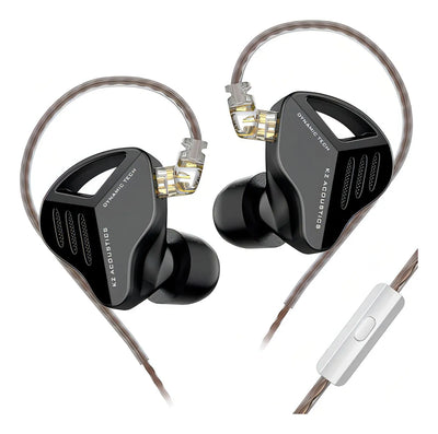 Auriculares HiFi Kz Zvx con micrófono, color negro, color claro, negro