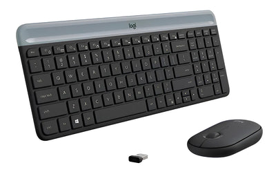 Teclado Logitech + Mouse Mk470 Wirelees Slim Usb Color Del Teclado Negro