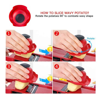 Cortador Verduras Mandoline 6 En 1 Rallador Rebanador