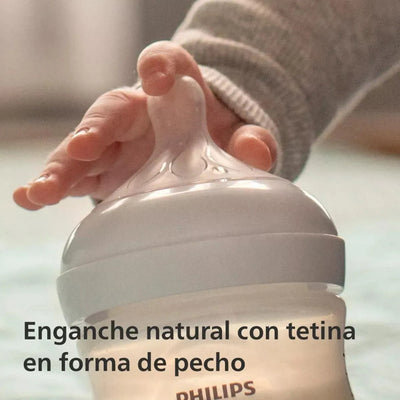 Set Biberones Avent Natural 3.0 Scd837/11 Decorado Mar 4pz Color Traslúcido Response