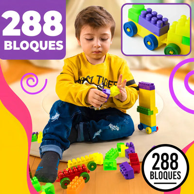 Armotodo Infantil 288 Bloques De Construcción, Juego Didáctico Para Niños Que Estimula Creatividad, Imaginación y Aprendizaje Lúdico, Desarrolla Motricidad Fina y Habilidades En Casa o Escuela