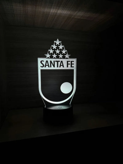 Lámpara De Noche Led Santa Fe Con Estrellas Holograma Regalo Negro
