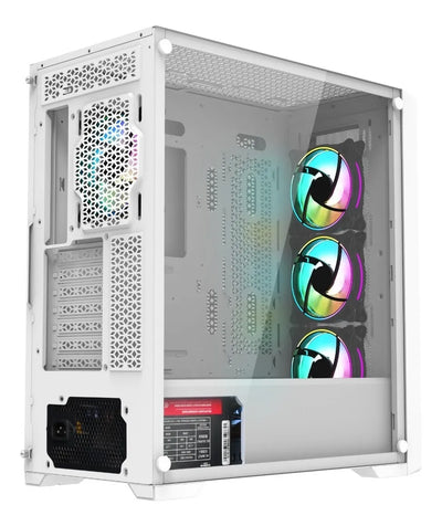 Chasis Caja Gamer Iceberg Titan M16 Blanca X4 Argb Fans Color Blanco