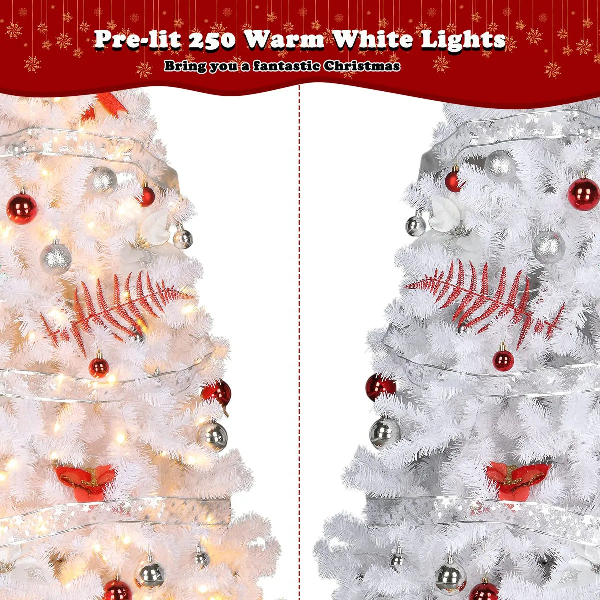 Vingli Arbol De Navidad Artificial Preiluminado De 6 Pies Co