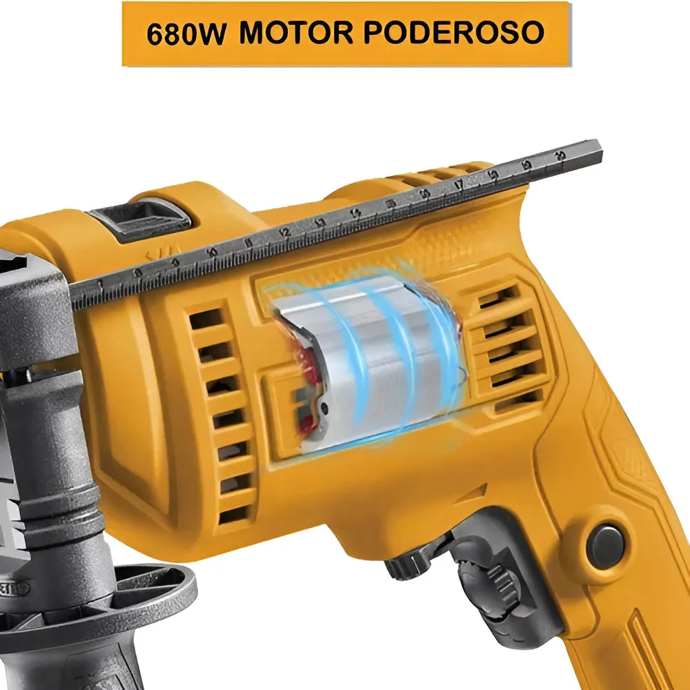 Ingco UID6808 taladro percutor 1/2 110/V120V60HZ 680W 0-3000RPM color amarillo.