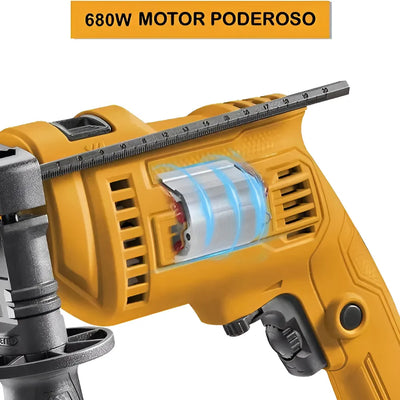 Ingco UID6808 taladro percutor 1/2 110/V120V60HZ 680W 0-3000RPM color amarillo.
