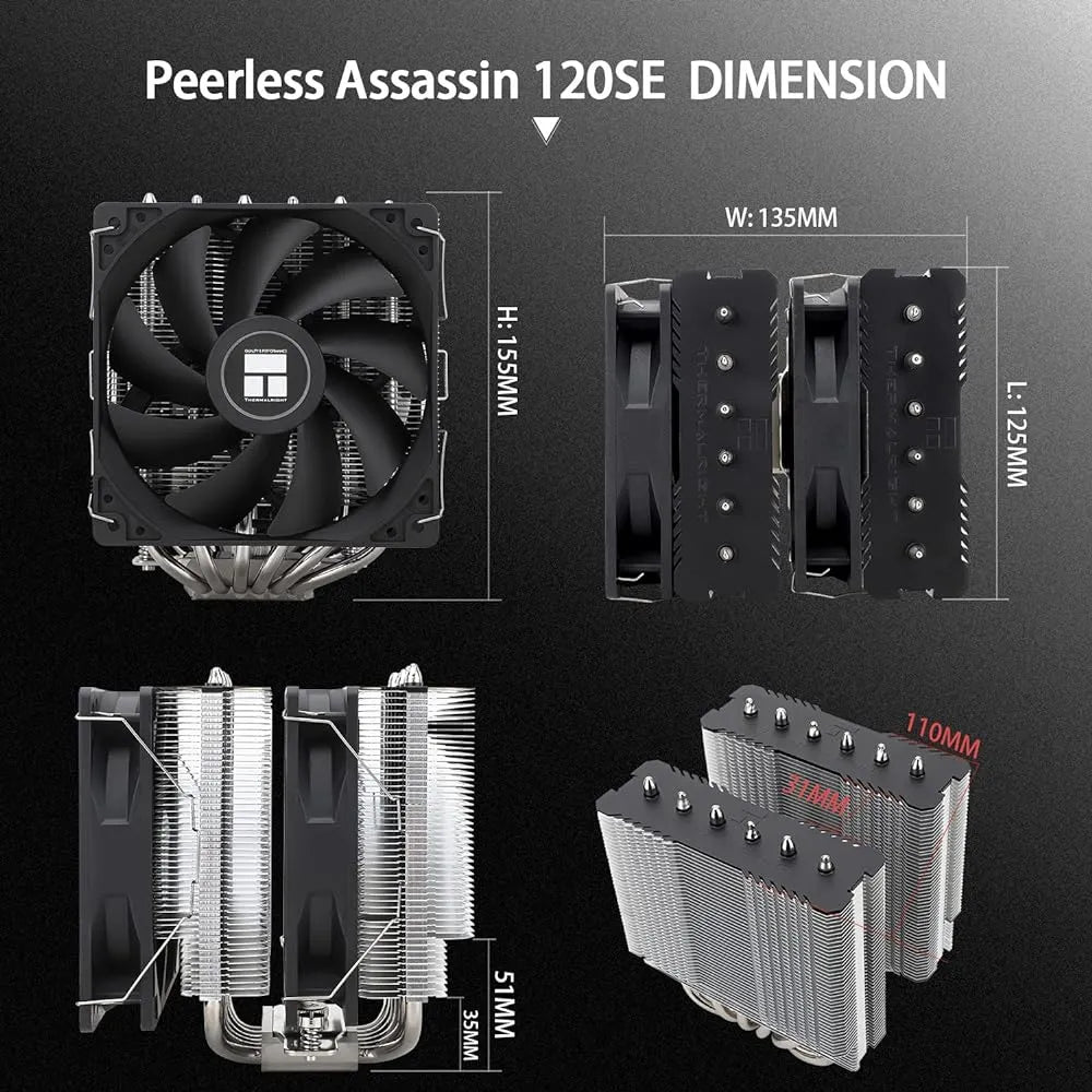 Enfriador De Aire De Cpu Thermalright Peerless Assassin 120 Pa120 Se