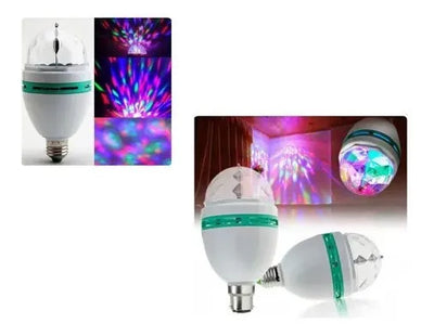 Bombillo Rotativo De Colores Bola Navideña Giratoria Luces