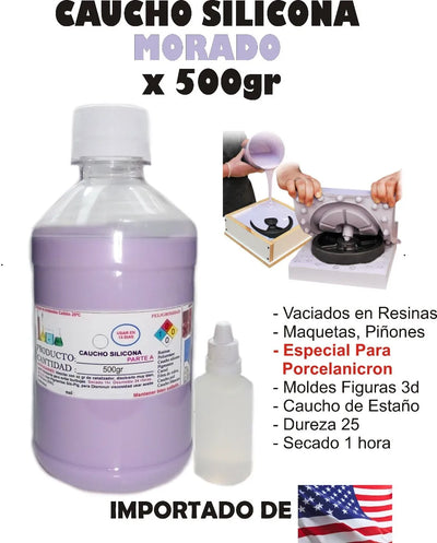 Caucho Silicona Moldes Mold 25 Liquido X500g Esculturas