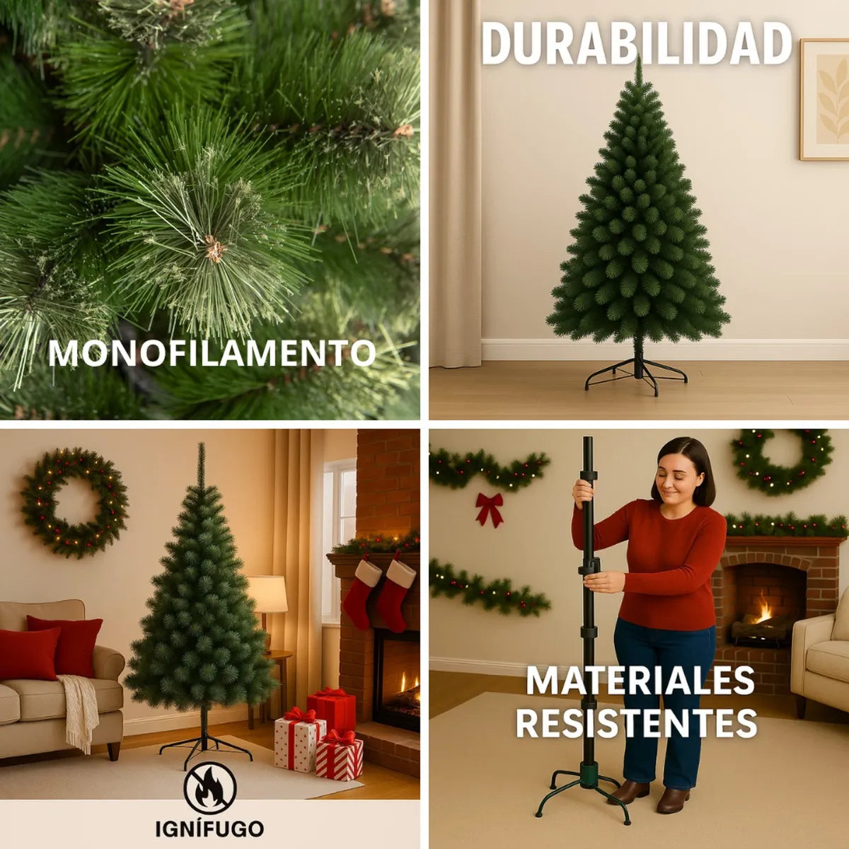 Árbol De Navidad Noruega 1.80m Para Adornos Estrellas Bolas Verde