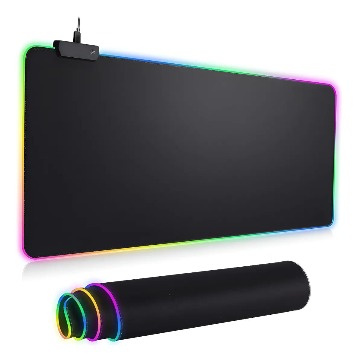 Mouse Pad Gamer Rgb Led 30x80cm Tapete Almohadilla Grande Negro