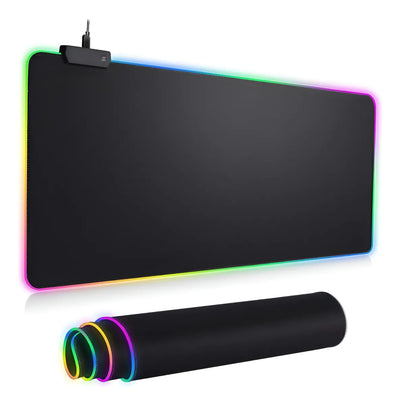 Mouse Pad Gamer Rgb Led 30x80cm Tapete Almohadilla Grande Negro