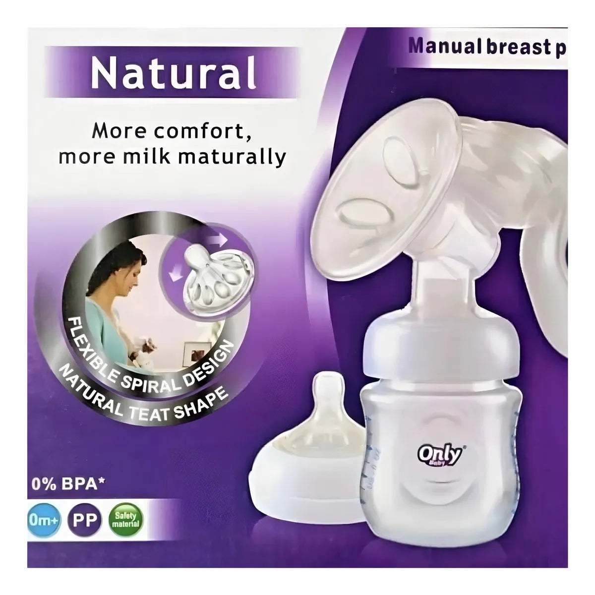 Extractor De Leche Manual + Pezoneras Par Con Cajita
