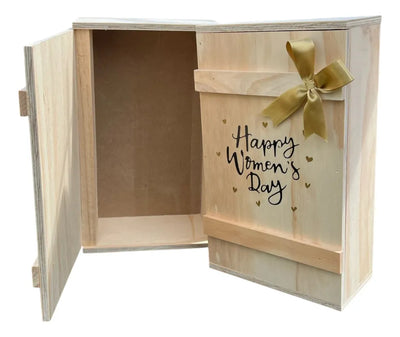 Caja Vino Madera Para Regalo Dia De La Mujer 34x20x10 Cm Día De La Mujer