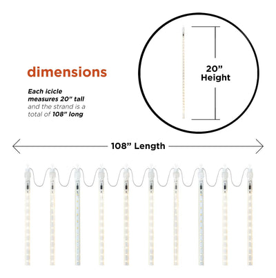 Extensión 10 Tubos Con Luces Navideñas Led Alpine