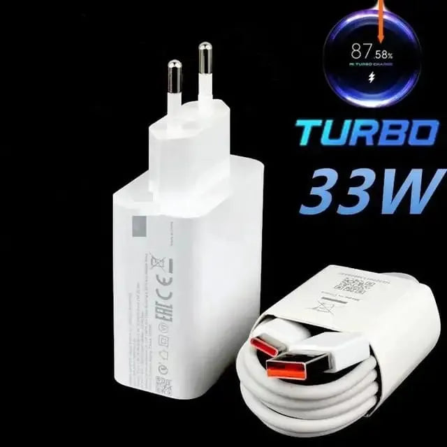 Cargador Celular Rápido 33w Compatible Xiaomi Genérico Usb C Blanco