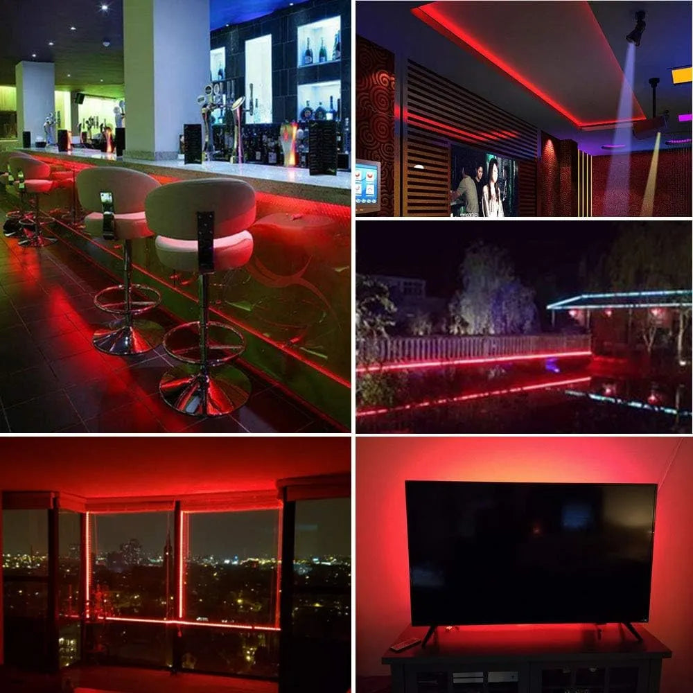 Manguera Navideña Plana Roja 60 Led Mt Rollo 50mt 110v Ip65 Rojo