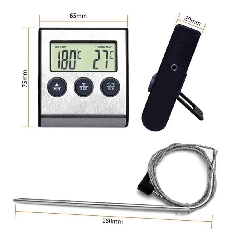 Termometro Digital Horno Cocina Acero Inoxidable Sonda
