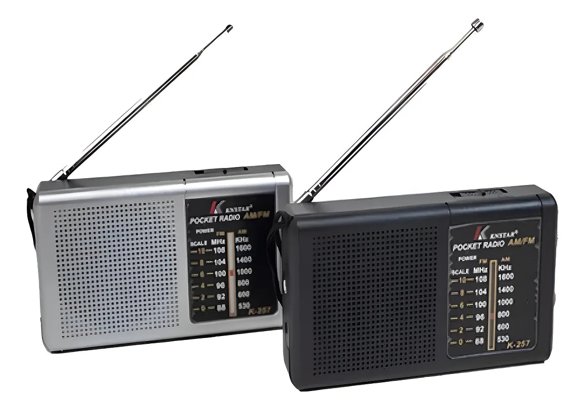 Radio Portatil Mini Am Fm Parlante Auriculares A Pilas Color Negro