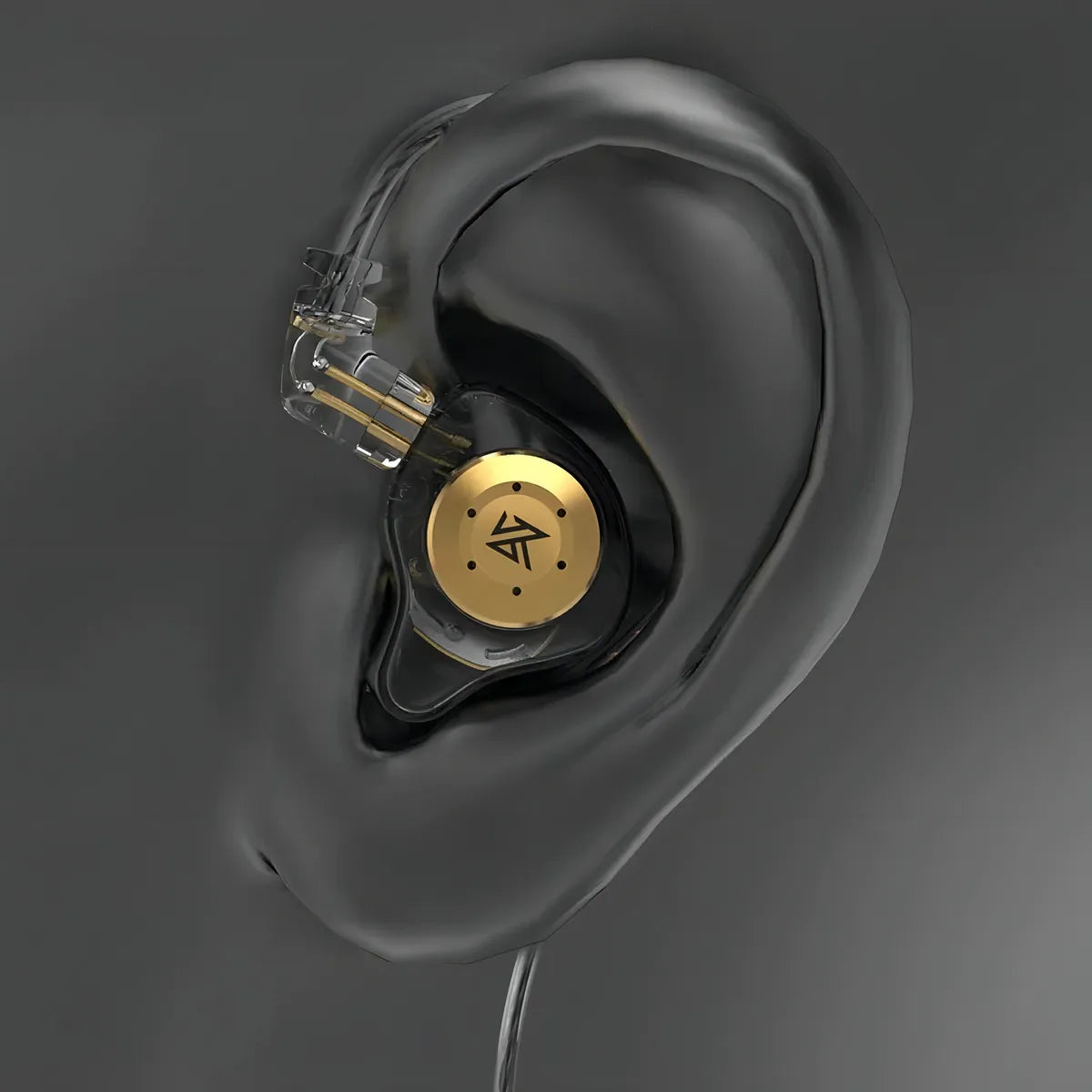 Auriculares intraurales Kz Edx Pro Dj Musicians Return Stage, color negro, con micrófono