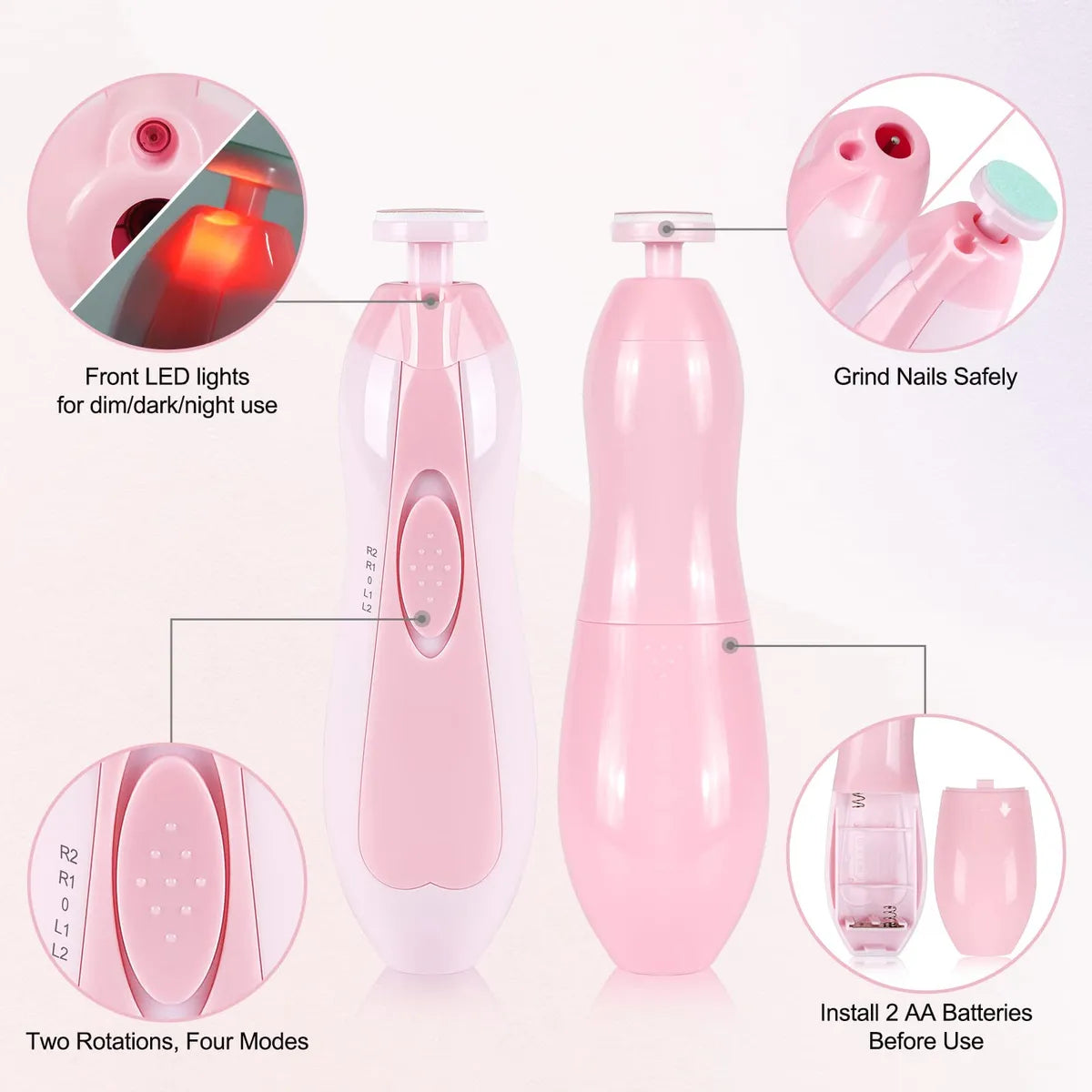 Lima Para Cortar Unas Con Luz Glopole - Kit De Cortaunas