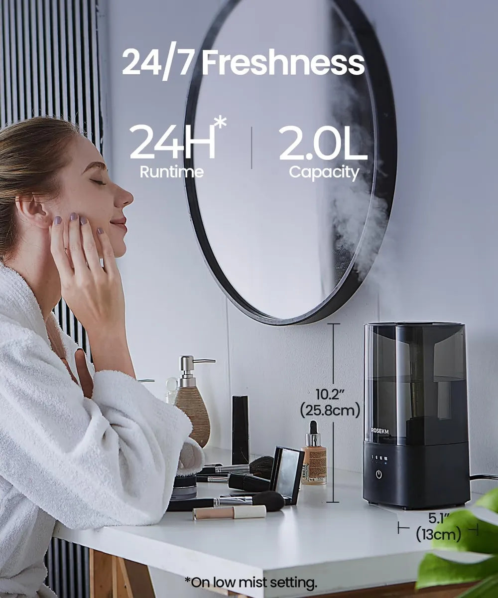 Humidificador Ultrasónico Silencioso Niebla Fría Bebes - Negro