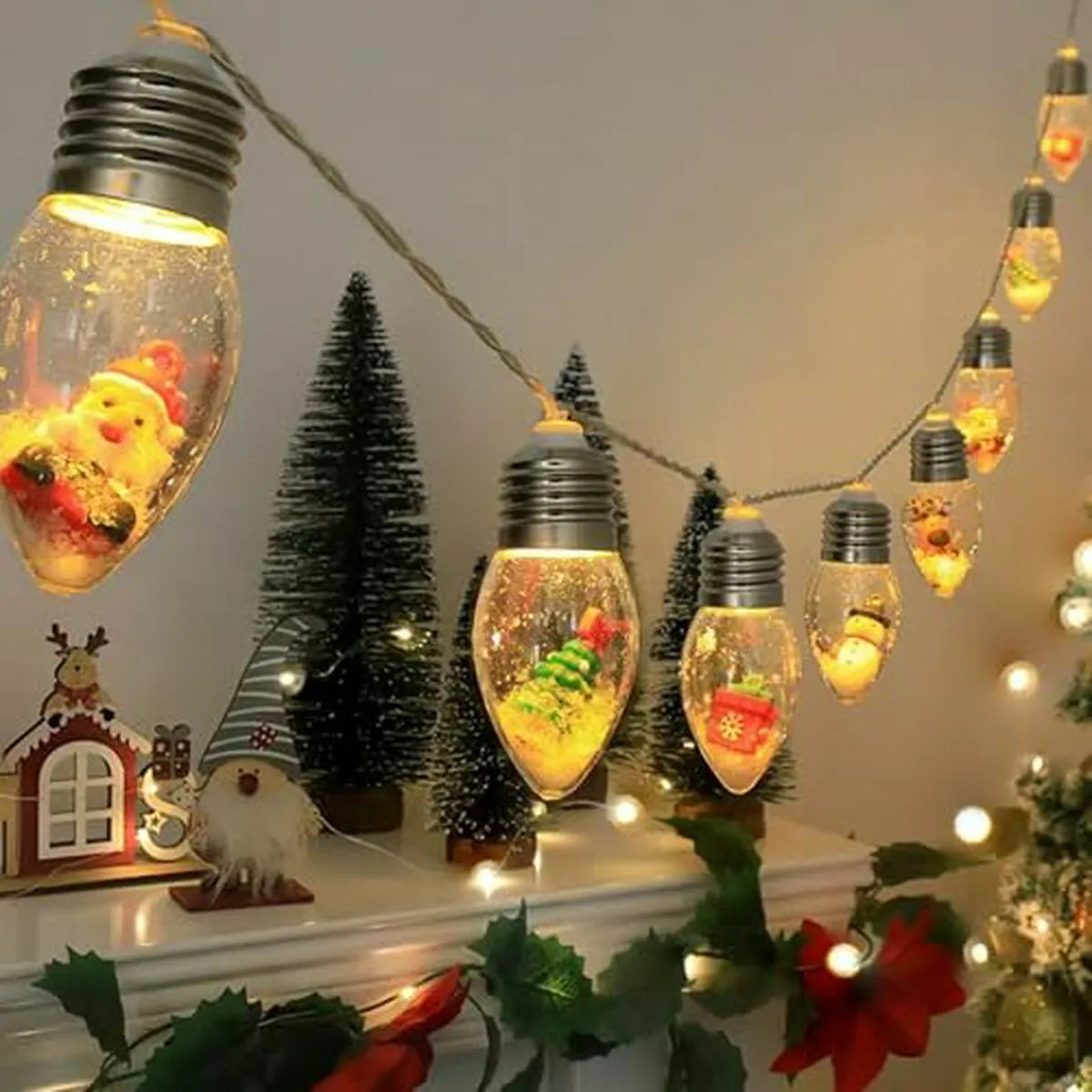 Luces Navideñas De Burbujas Vintage - 10 Led, 6 6ft, Pilas,