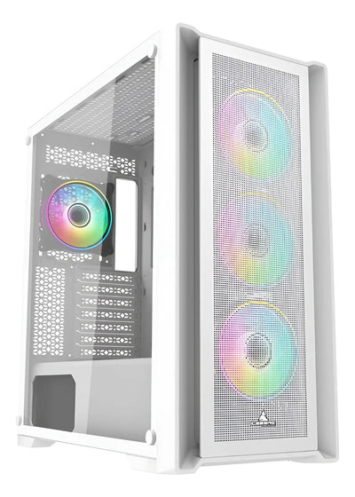 Chasis Gamer Iceberg Titan M16 Blanca X4 Argb Fans Blanco