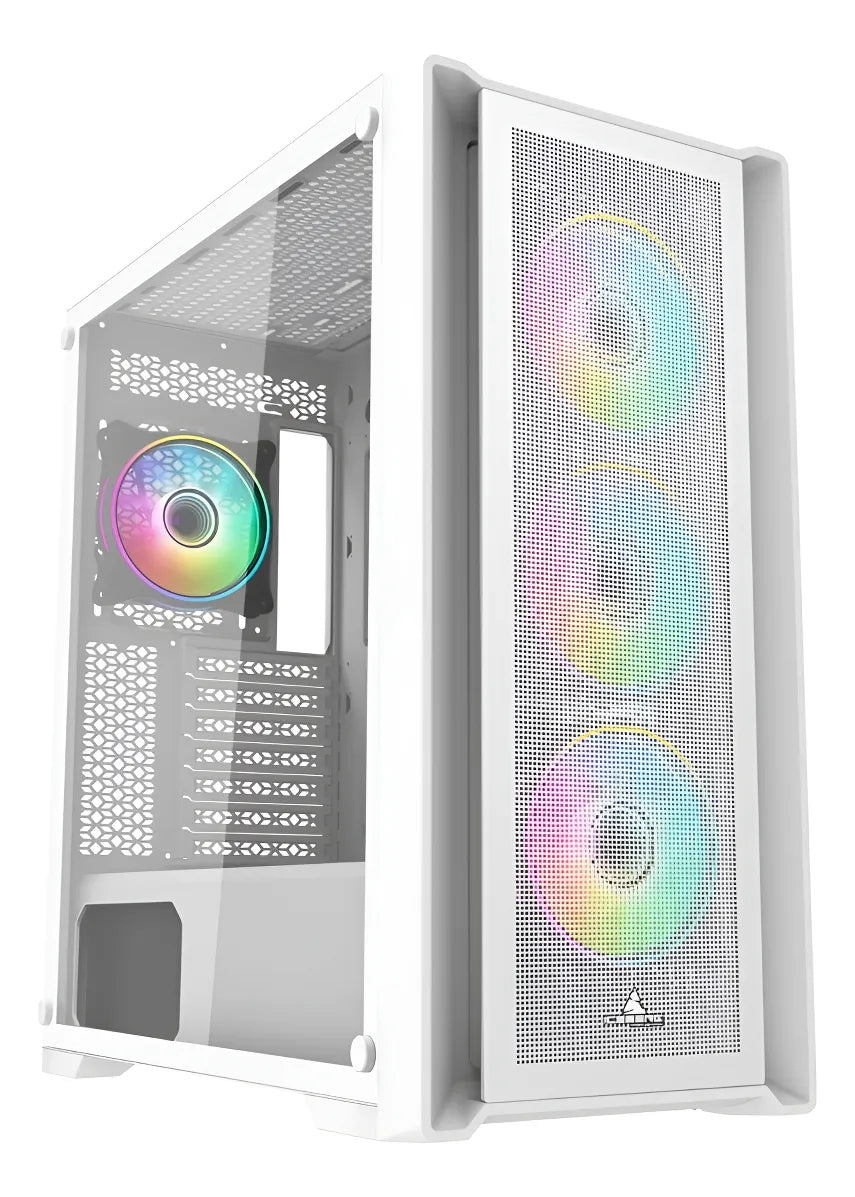 Chasis Gamer Iceberg Titan M16 Blanca X4 Argb Fans Blanco
