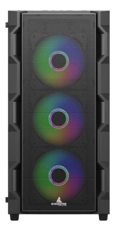 Chasis Gabinete Gamer Iceberg Titan M4 X7 Fan 4000 Airflow Negro