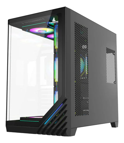 Gabinete Gamer Iceberg Crystal Wave L 7 Fans Negro