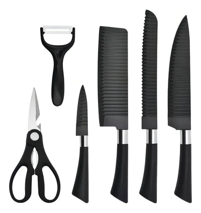 Juego De Cuchillos De Chef De Cocina De 6 Piezas Color Negro