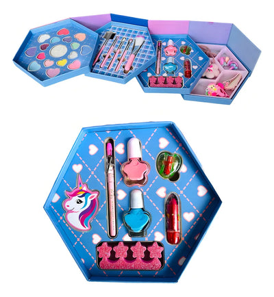 Set De Maquillaje Sombras Para Niñas No Toxico Lavable Real
