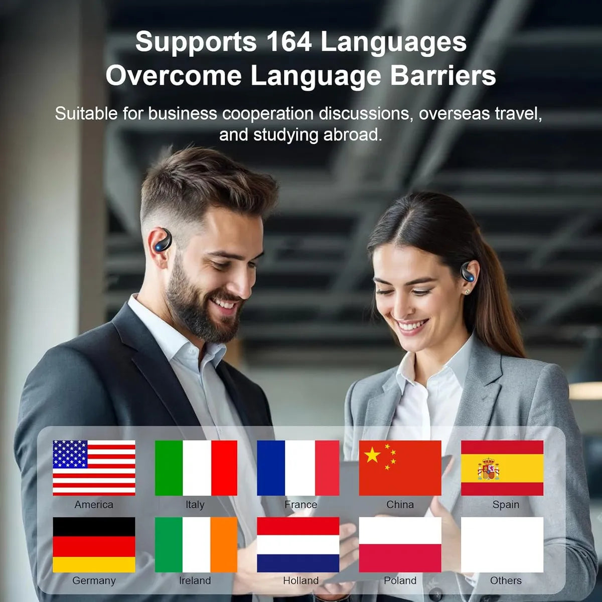 Auriculares De Traducción Ai En Tiempo Real, 164 Audífonos Color Negro