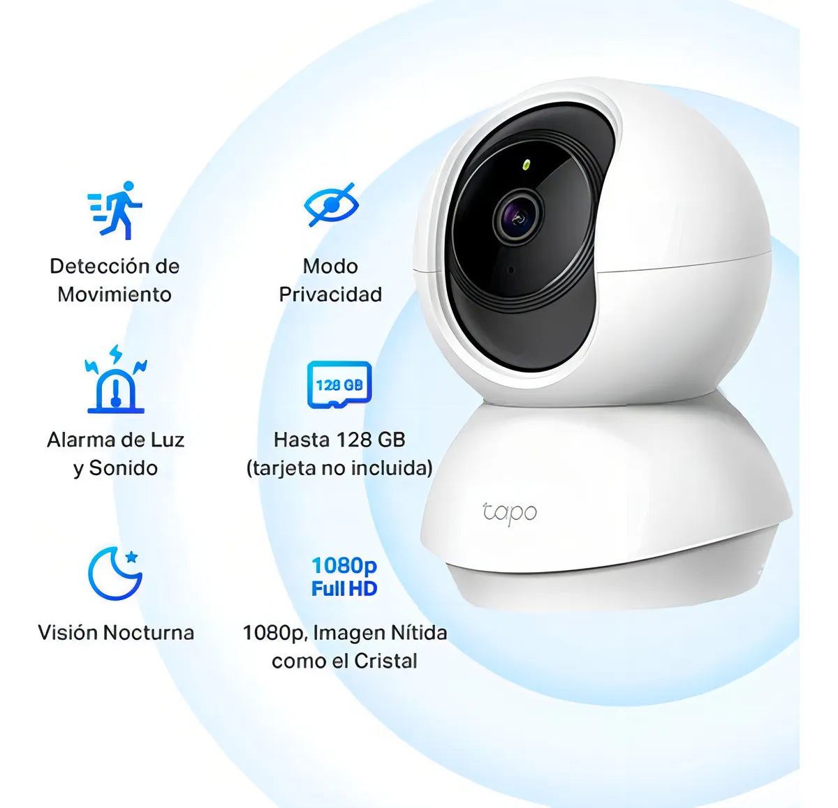 Cámara de seguridad TP-Link Tapo C200 V1 Tapo Smart con resolución 2MP visión nocturna incluida color blanco
