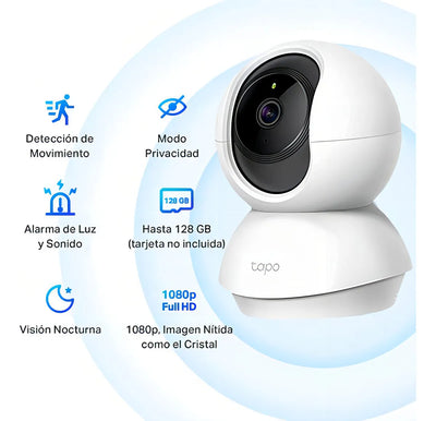 Cámara de seguridad TP-Link Tapo C200 V1 Tapo Smart con resolución 2MP visión nocturna incluida color blanco