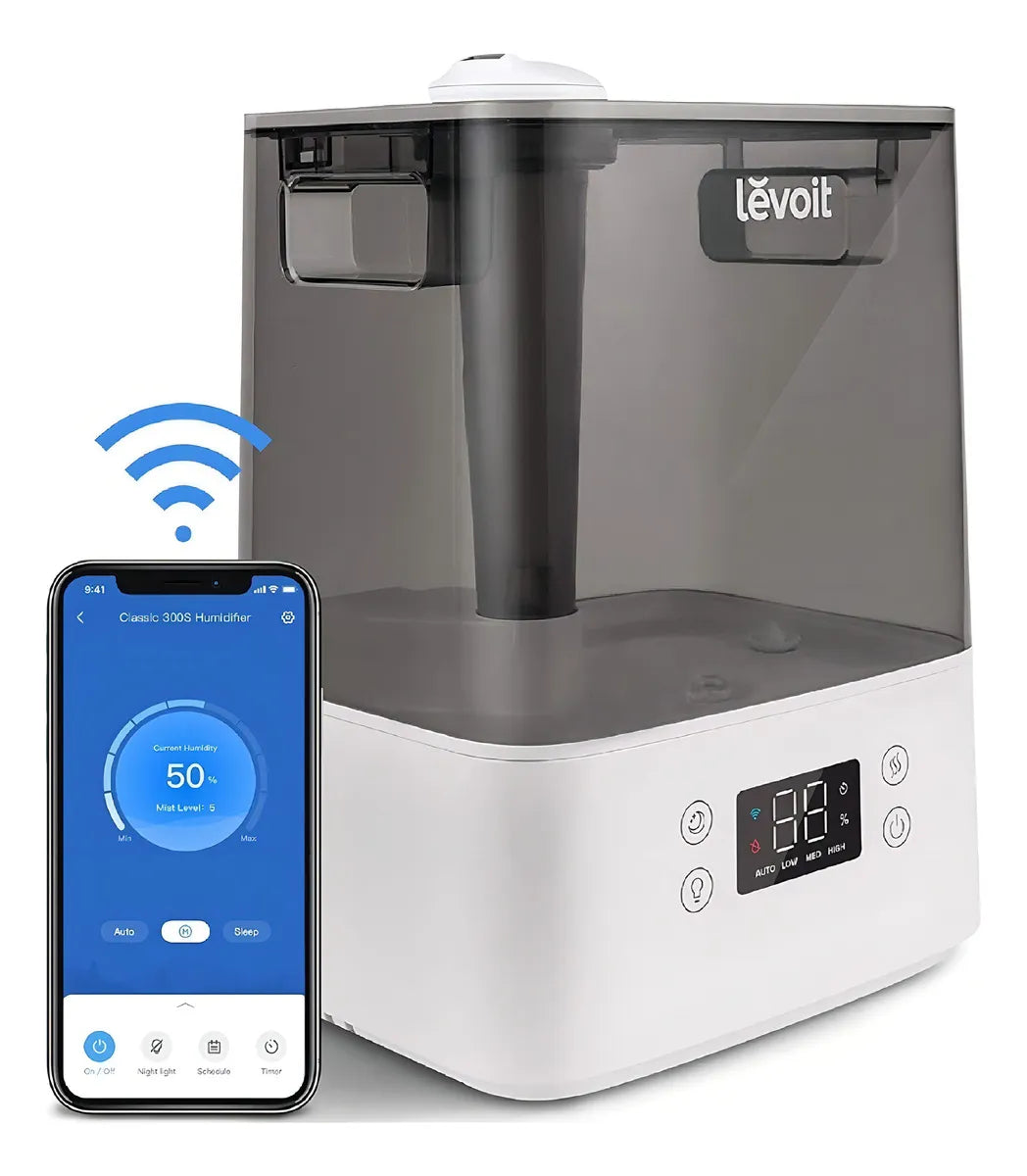 Humidificador Ultrasónico Smart Wifi Y Conector De Voz Color Blanco/Gris