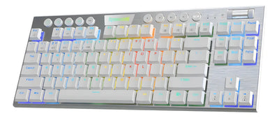 Teclado Gamer Inalámbrico Redragon Horus K621w Tkl Blanc Rgb Idioma Español Latinoamérica Color Del Teclado Blanco